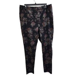Michel Studio Pants Women's Size 2X Floral Print Straight Leg